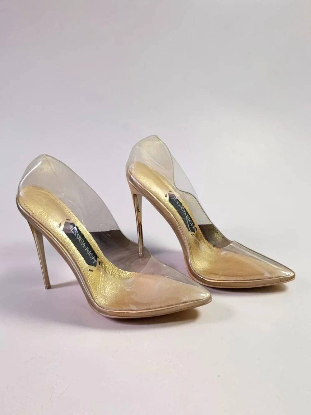 Jessica Rich Fancy Clear Pump Gold Stiletto